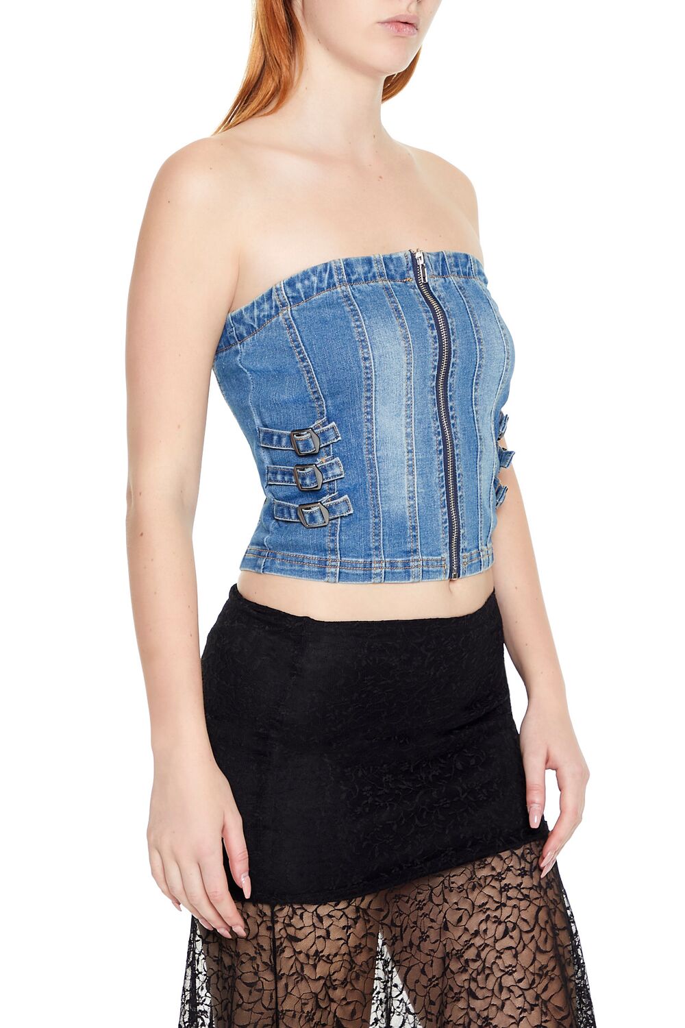 Denim Tube Crop Top