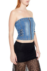 Denim Tube Crop Top