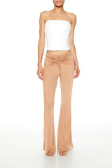 Ruched Drawstring Mesh Pants