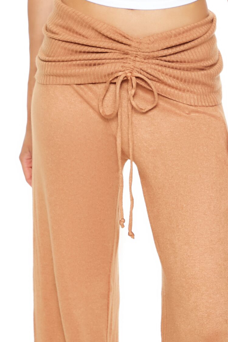 Ruched Drawstring Foldover Pants