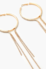 Rhinestone Chain Hoop Earrings