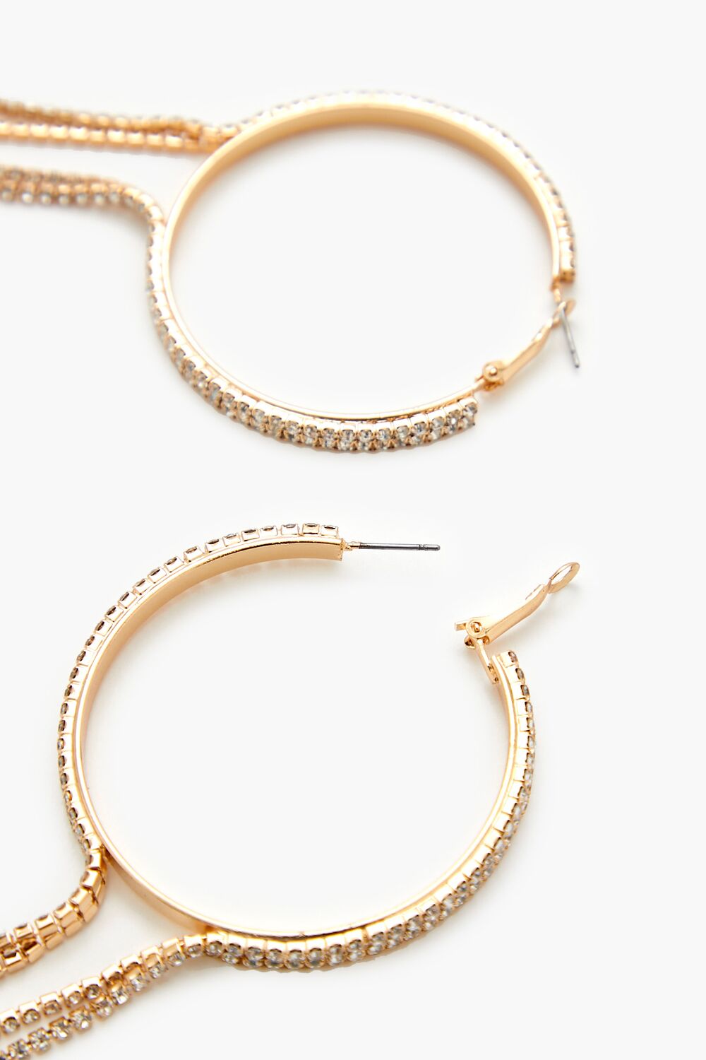 Rhinestone Chain Hoop Earrings