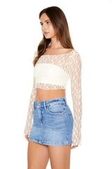 Lace Off-the-Shoulder Crop Top