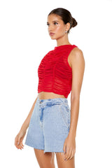 Sheer Mesh Crop Top