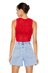 Sheer Mesh Crop Top
