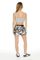 Belted Camo Print Shorts