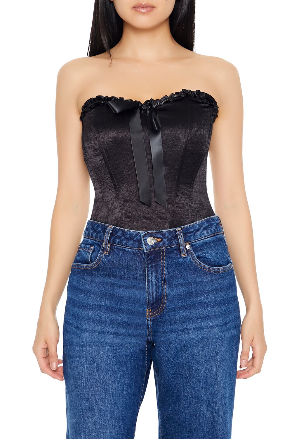 Satin Corset Bow Tube Top