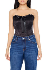 Satin Corset Bow Tube Top