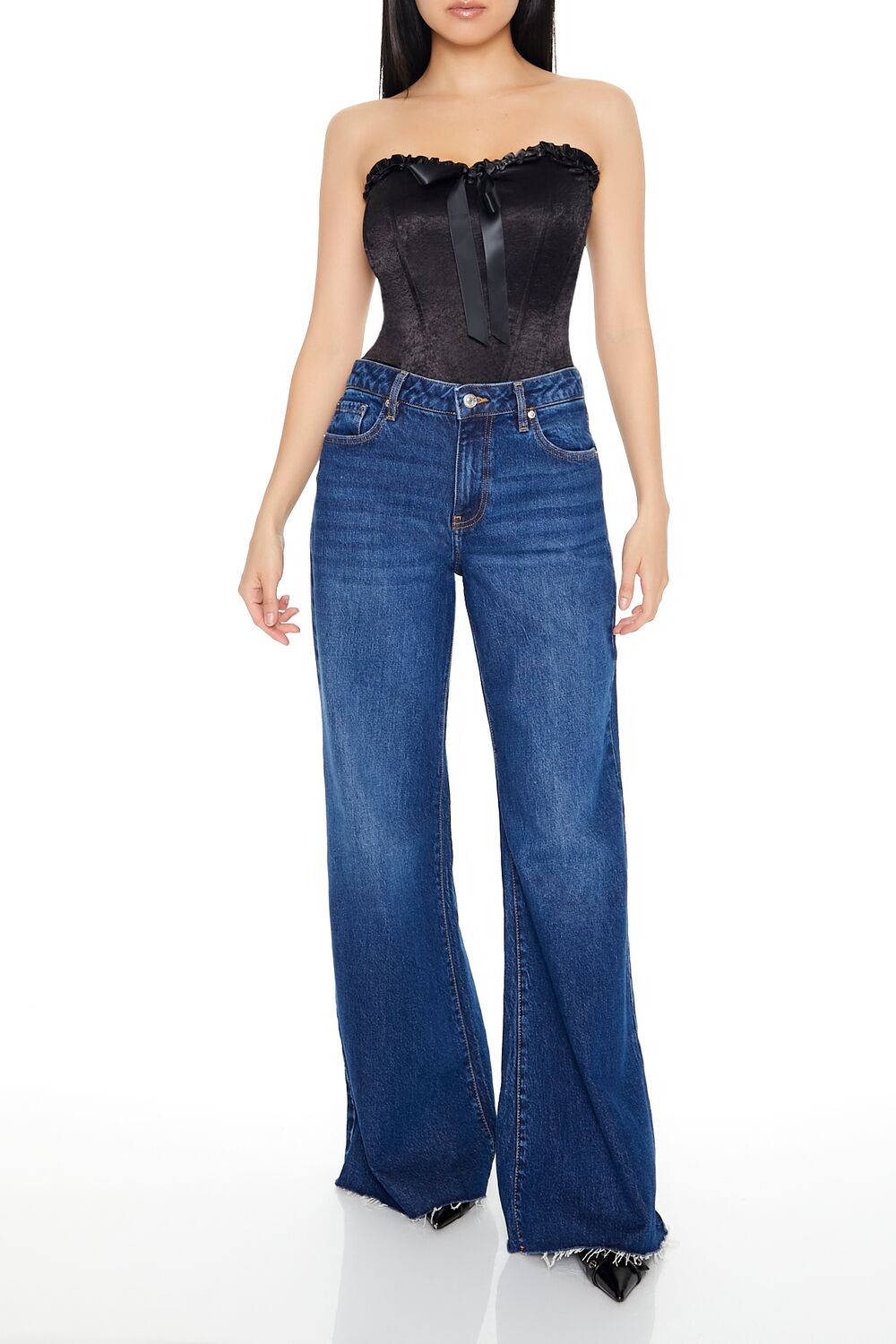 Satin Corset Bow Tube Top
