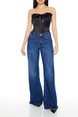 Satin Corset Bow Tube Top