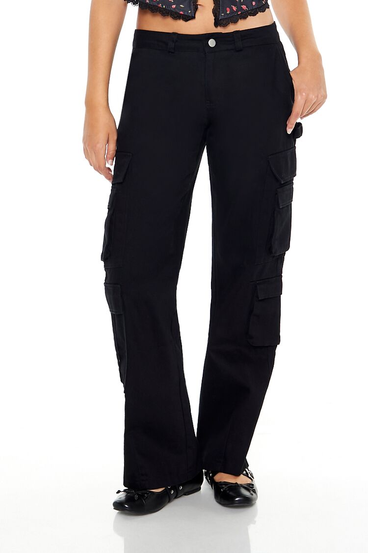 Twill-Low-Rise Cargo Pants