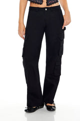 Twill-Low-Rise Cargo Pants