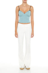 Poplin Flare-Leg Cargo Pants