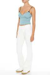 Poplin Flare-Leg Cargo Pants