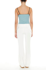 Poplin Flare-Leg Cargo Pants