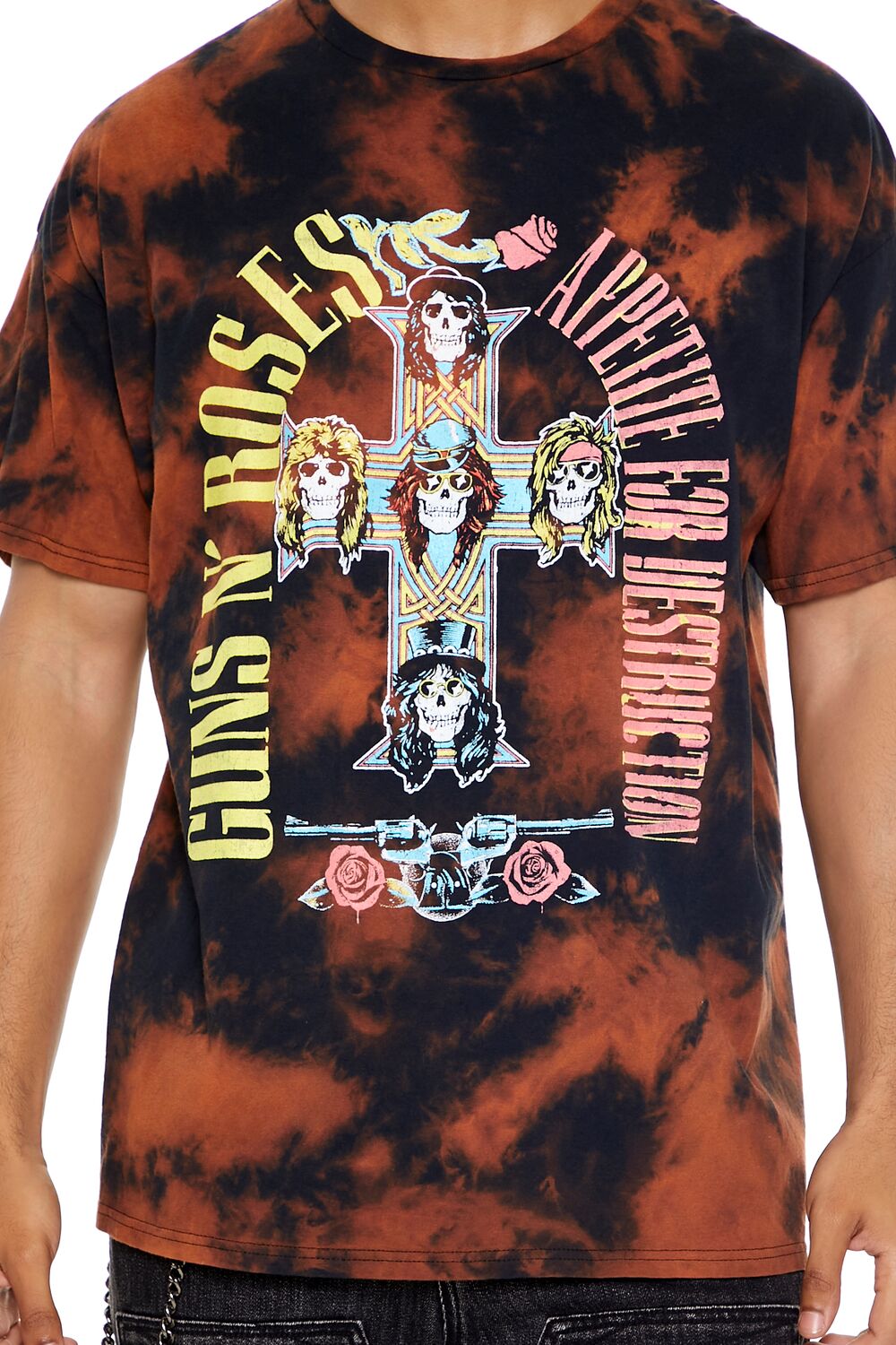 Guns N Roses Bleach Dye Graphic Tee