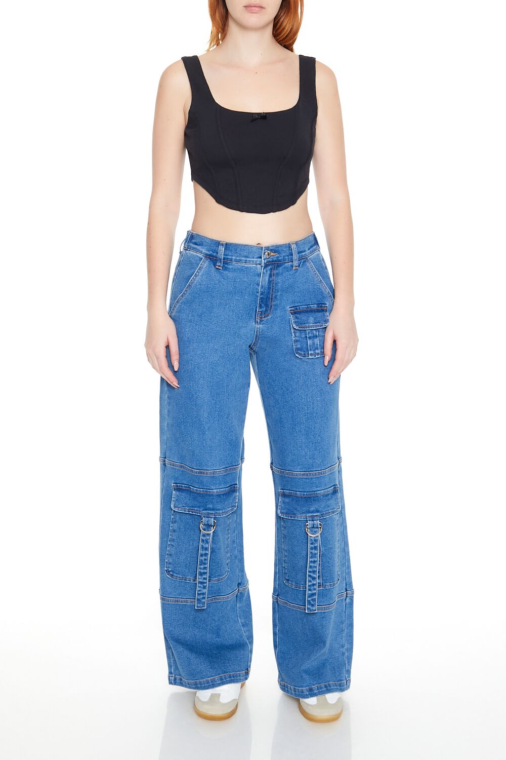 Corset Curved-Hem Crop Top