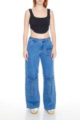 Corset Curved-Hem Crop Top