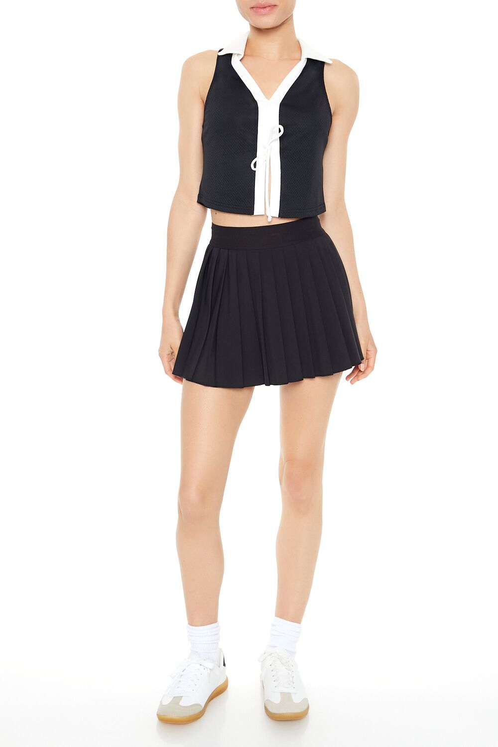 Colorblock Split-Hem Crop Top