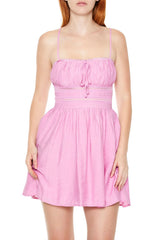 Lace-Trim Mini Babydoll Dress