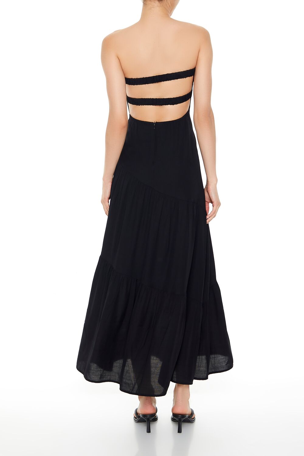 Strapless Asymmetrical Maxi Dress