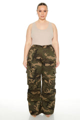 Plus Size Camo Print Cargo Pants