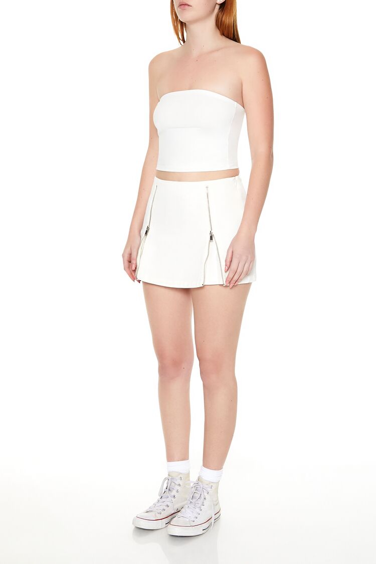 Dual-Zip Mini Skirt