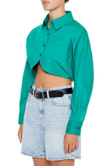 Cropped Tulip-Hem Shirt