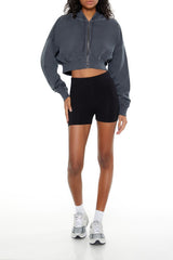 Cropped Zip-Up Hoodie