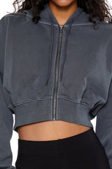 Cropped Zip-Up Hoodie
