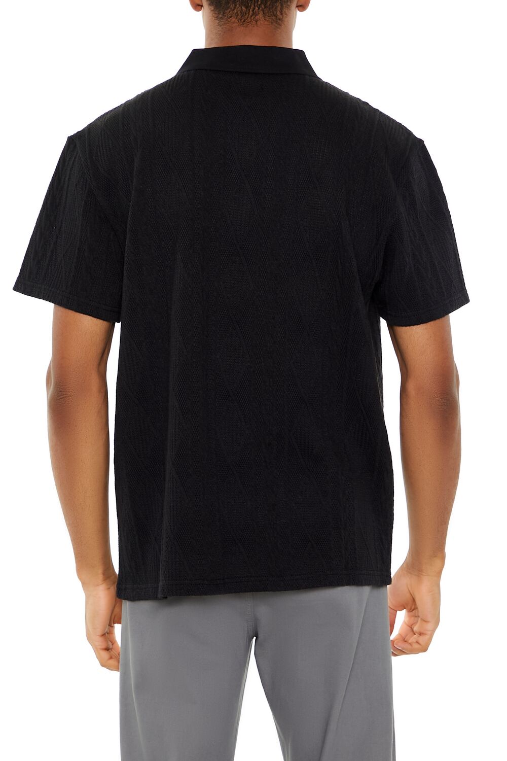 Textured Lace Polo Shirt