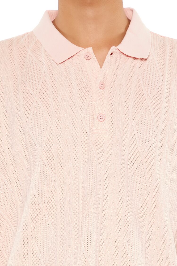 Textured Lace Polo Shirt