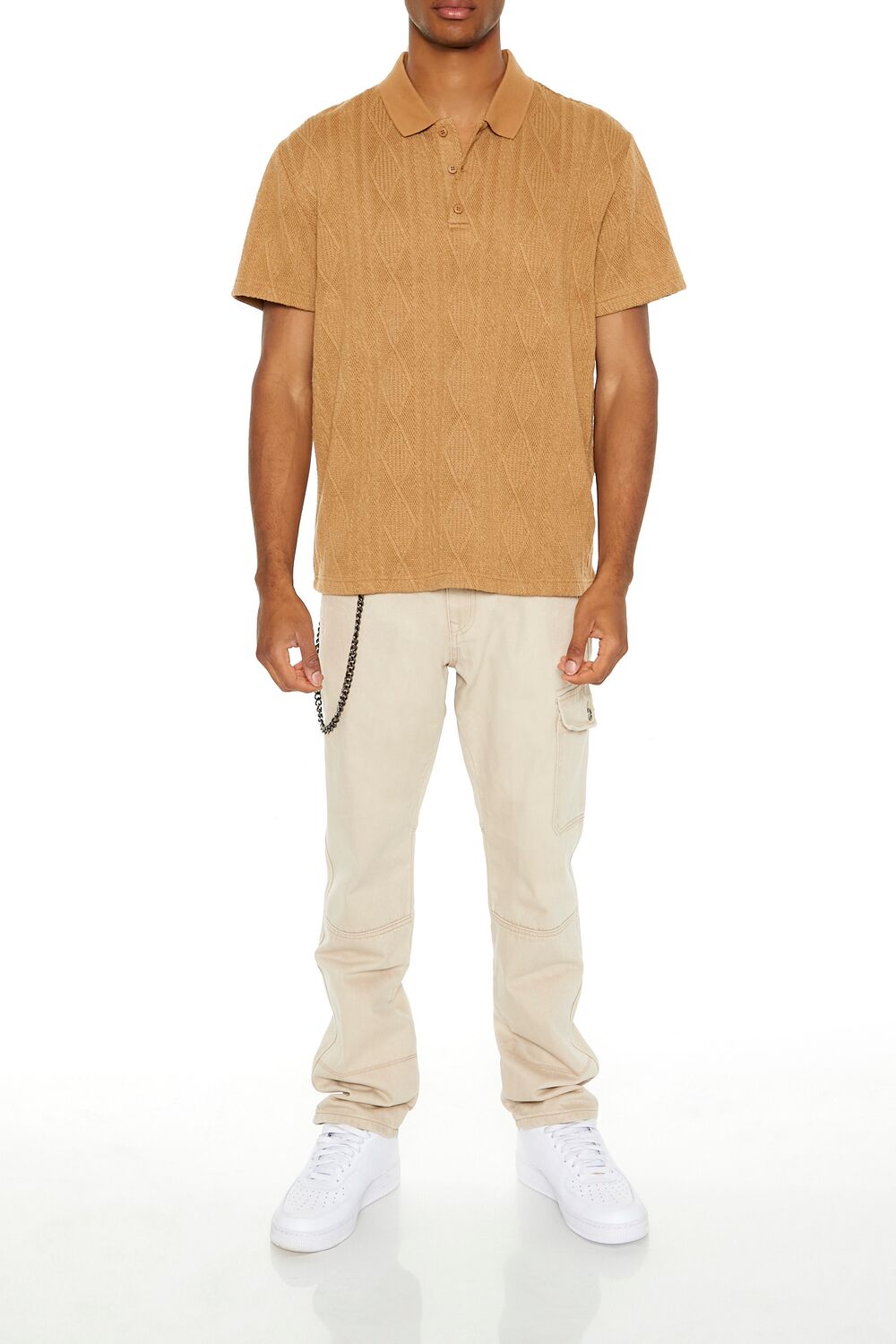Textured Lace Polo Shirt