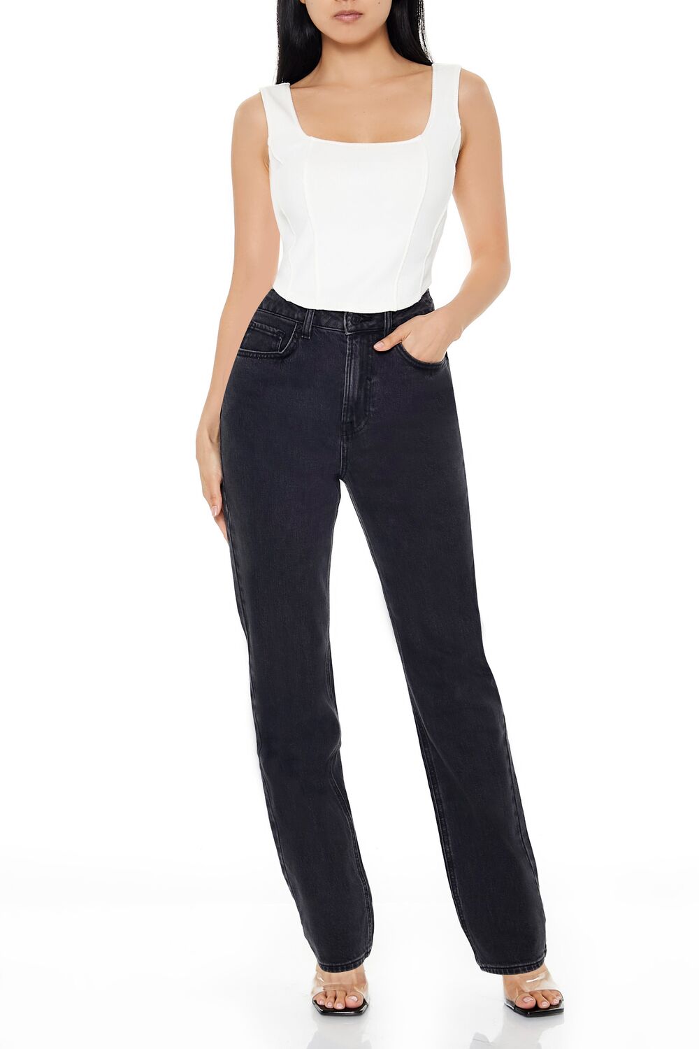High-Rise Straight Jeans