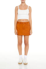 Poplin Cargo Mini Skirt