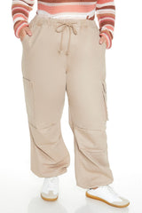 Plus Size Twill Cargo Joggers