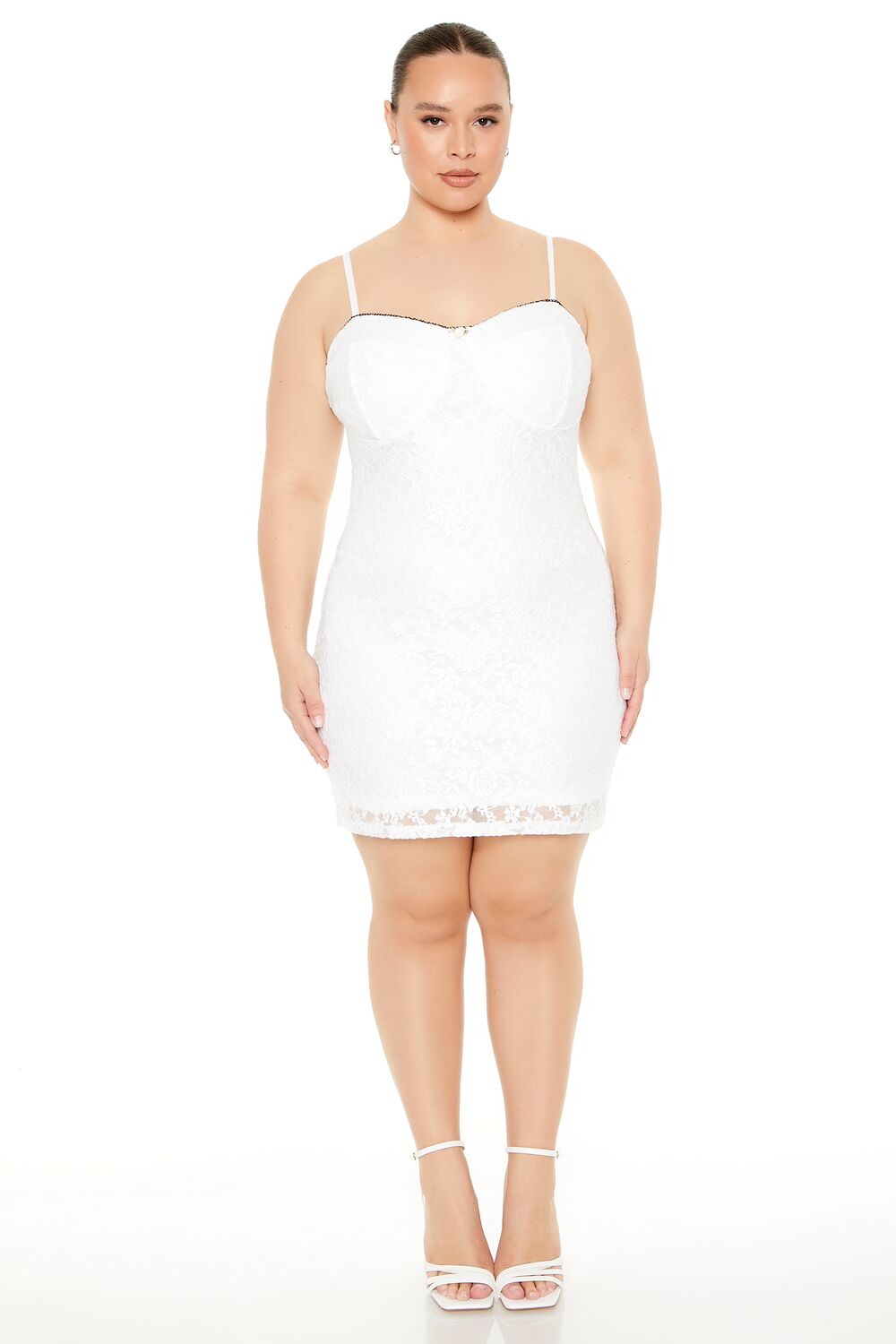 Plus Size Lace Bustier Mini Dress