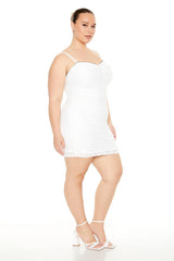 Plus Size Lace Bustier Mini Dress