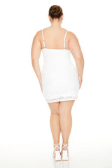 Plus Size Lace Bustier Mini Dress