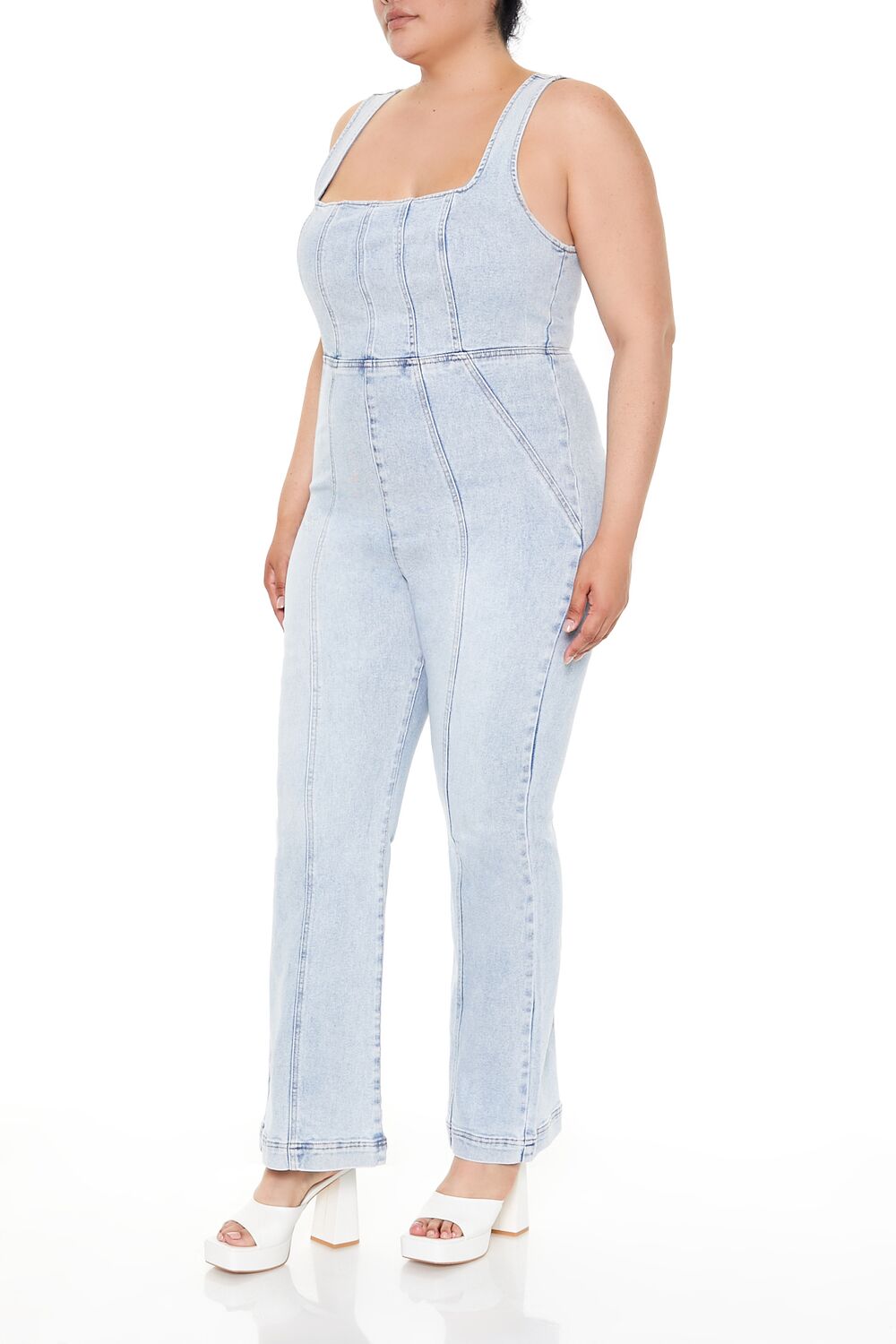 Plus Size Denim Tank Jumpsuit