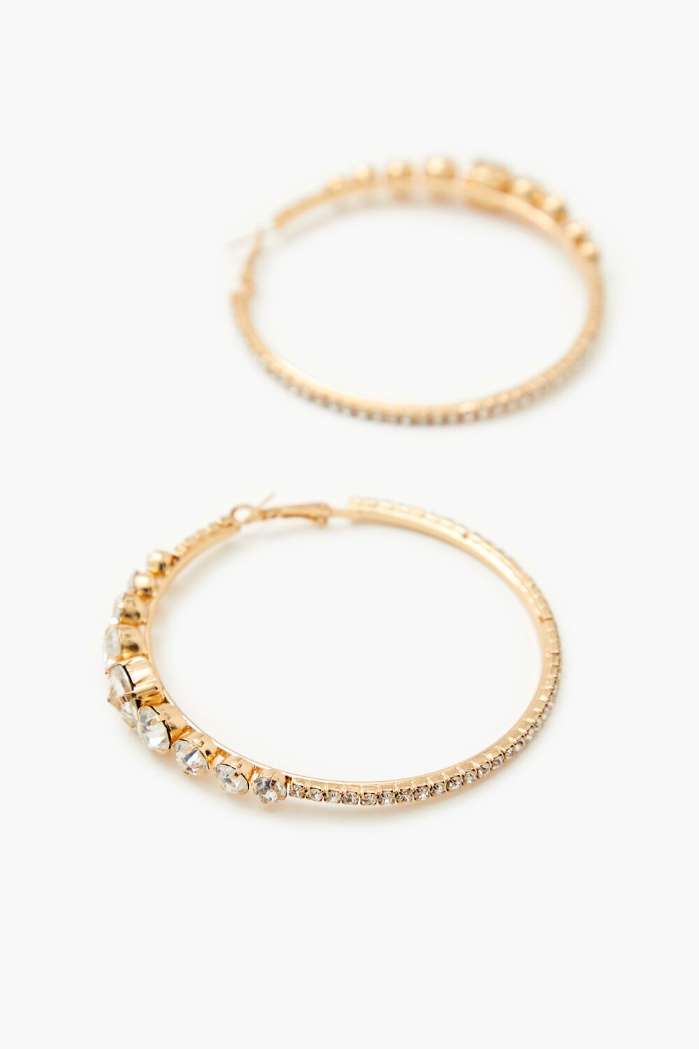 Rhinestone Omega Hoop Earrings
