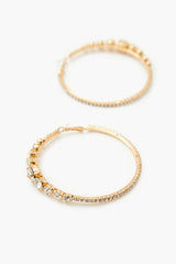 Rhinestone Omega Hoop Earrings
