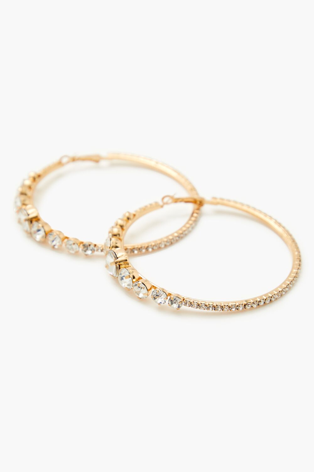 Rhinestone Omega Hoop Earrings