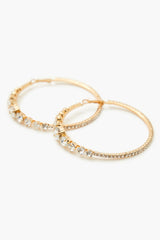 Rhinestone Omega Hoop Earrings