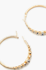 Rhinestone Omega Hoop Earrings