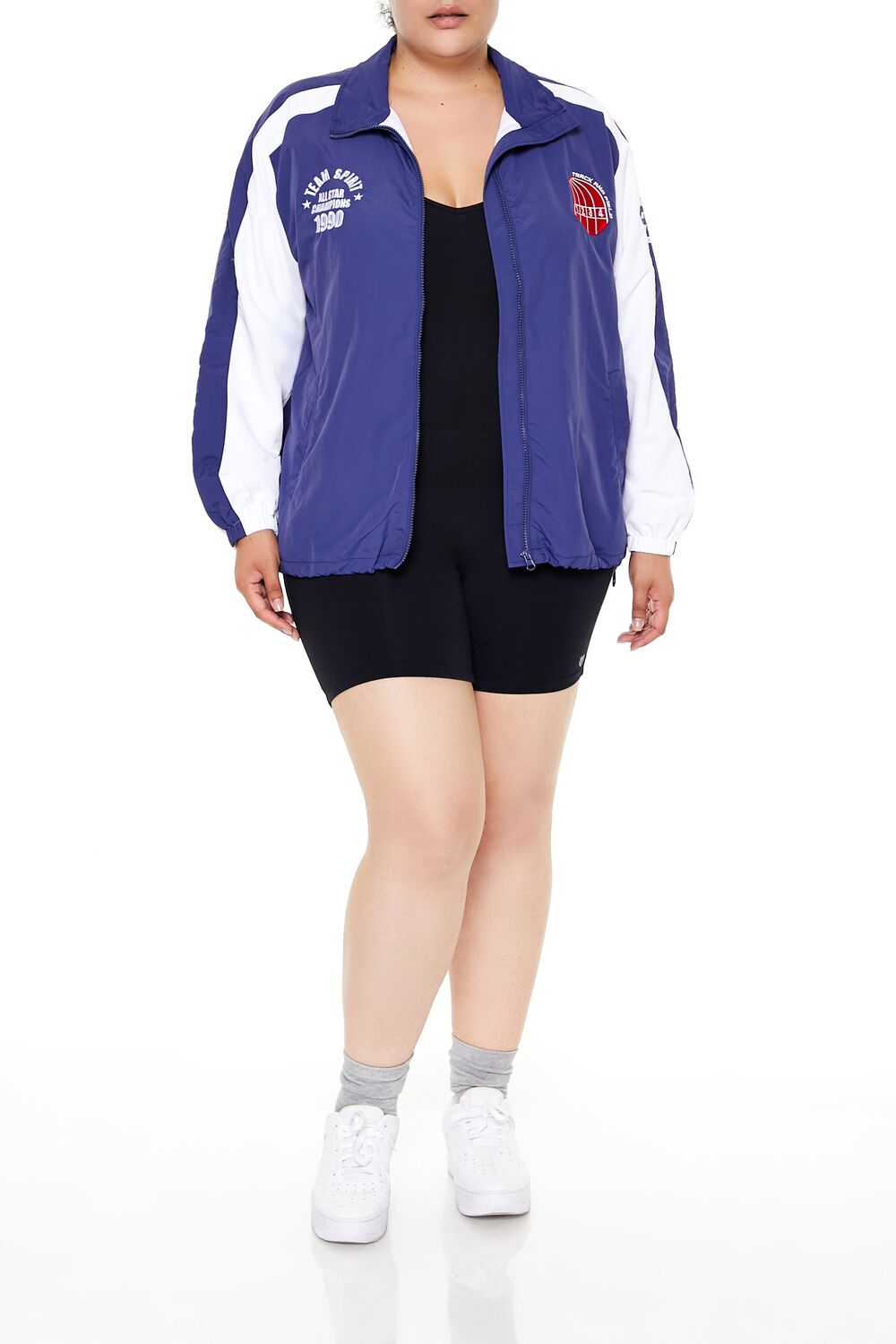 Plus Size Track & Field Zip-Up Jacket