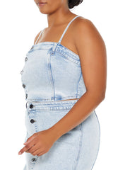 Plus Size Cropped Denim Cami