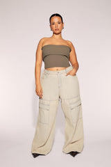 Plus Size Wide-Leg Cargo Jeans