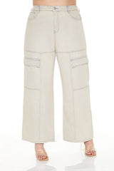 Plus Size Wide-Leg Cargo Jeans