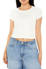 Cropped Cutout Twisted-Back Tee